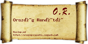 Ország Renátó névjegykártya
