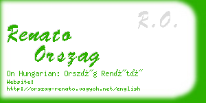 renato orszag business card